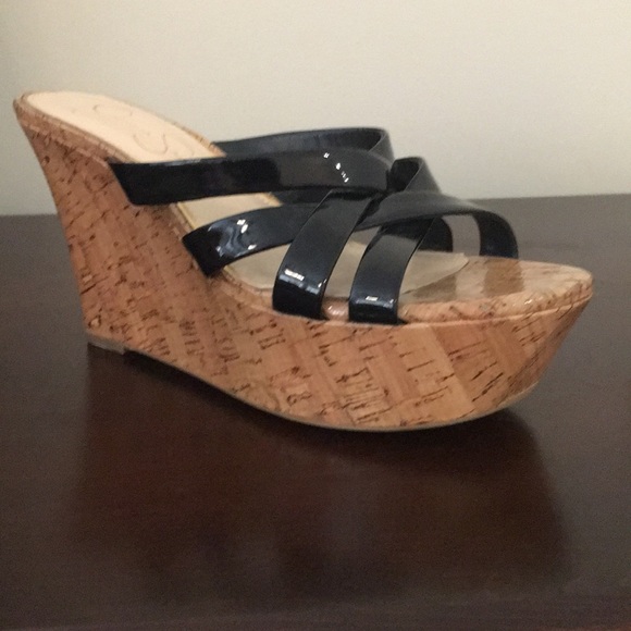 Jessica Simpson black sandal wedge - Picture 2 of 6